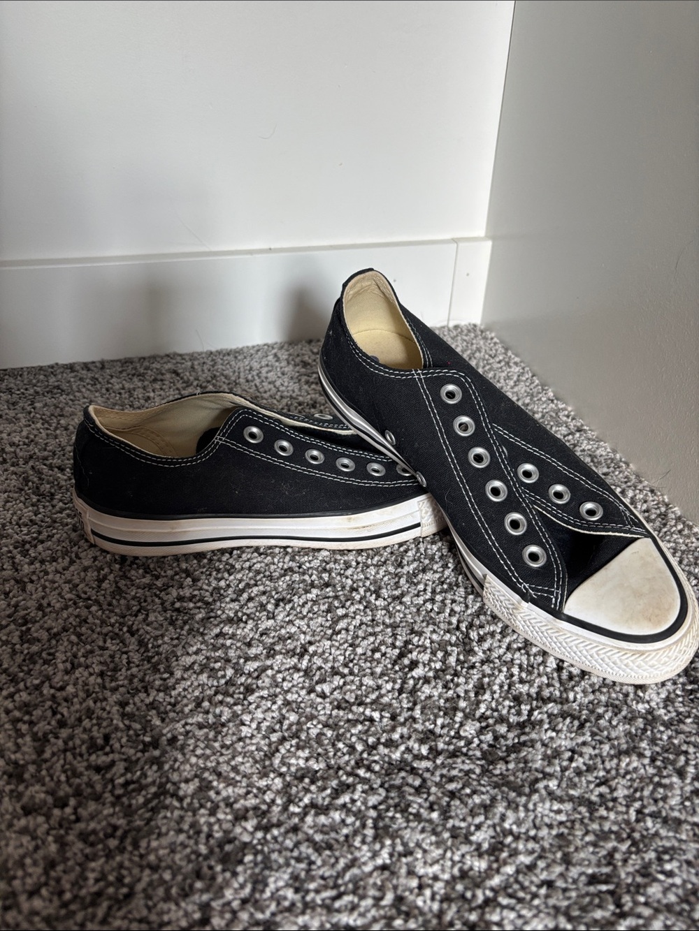 Converse Black Canvas Low-Top Slip-On Sneakers